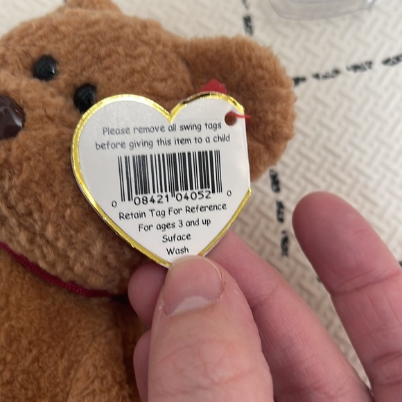Curly Ty Beanie Baby, vintage, 90s toys, tag errors curly bear, collectible - Picture 6 of 7